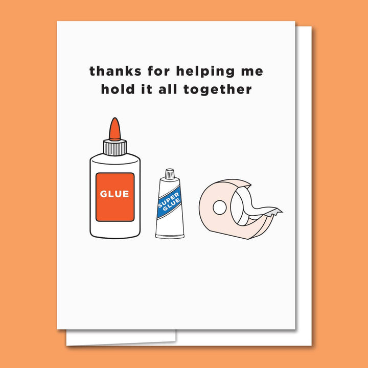 Glue - Letterpress Funny Thank You Card