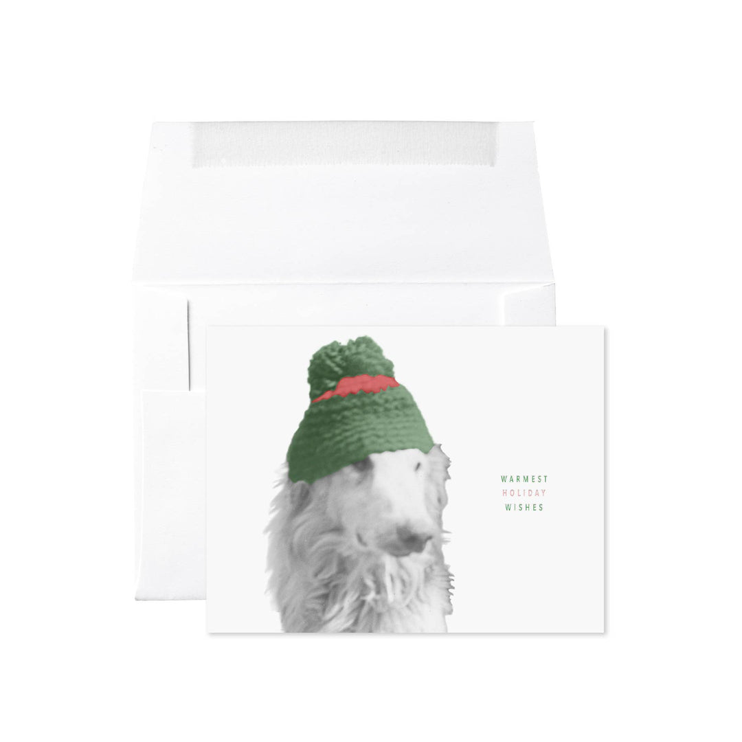 Dog Beanie Warmest Holiday Wishes Card