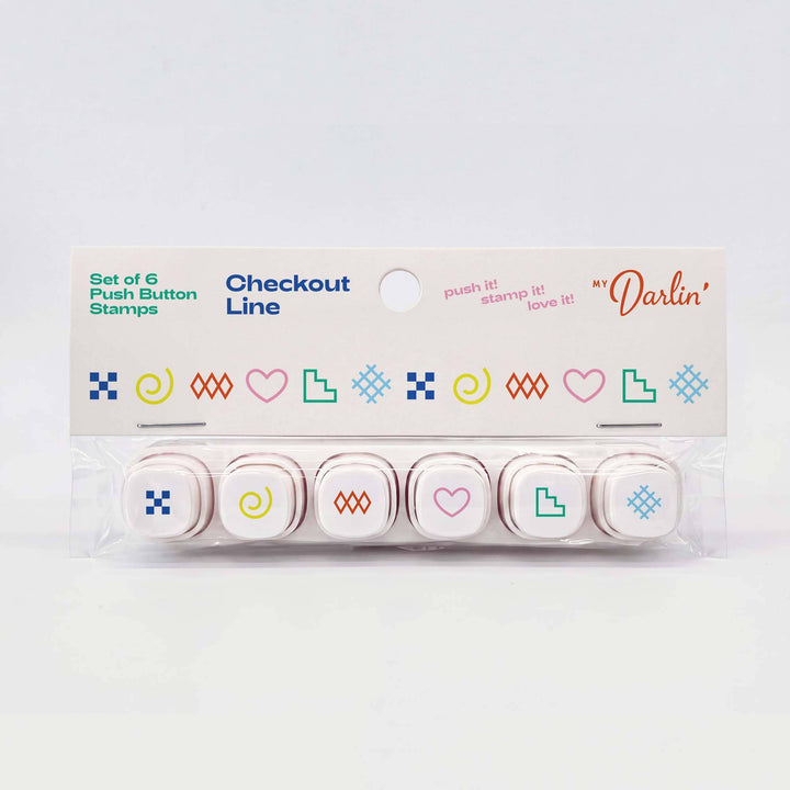 Checkout Line Push Button Stamps