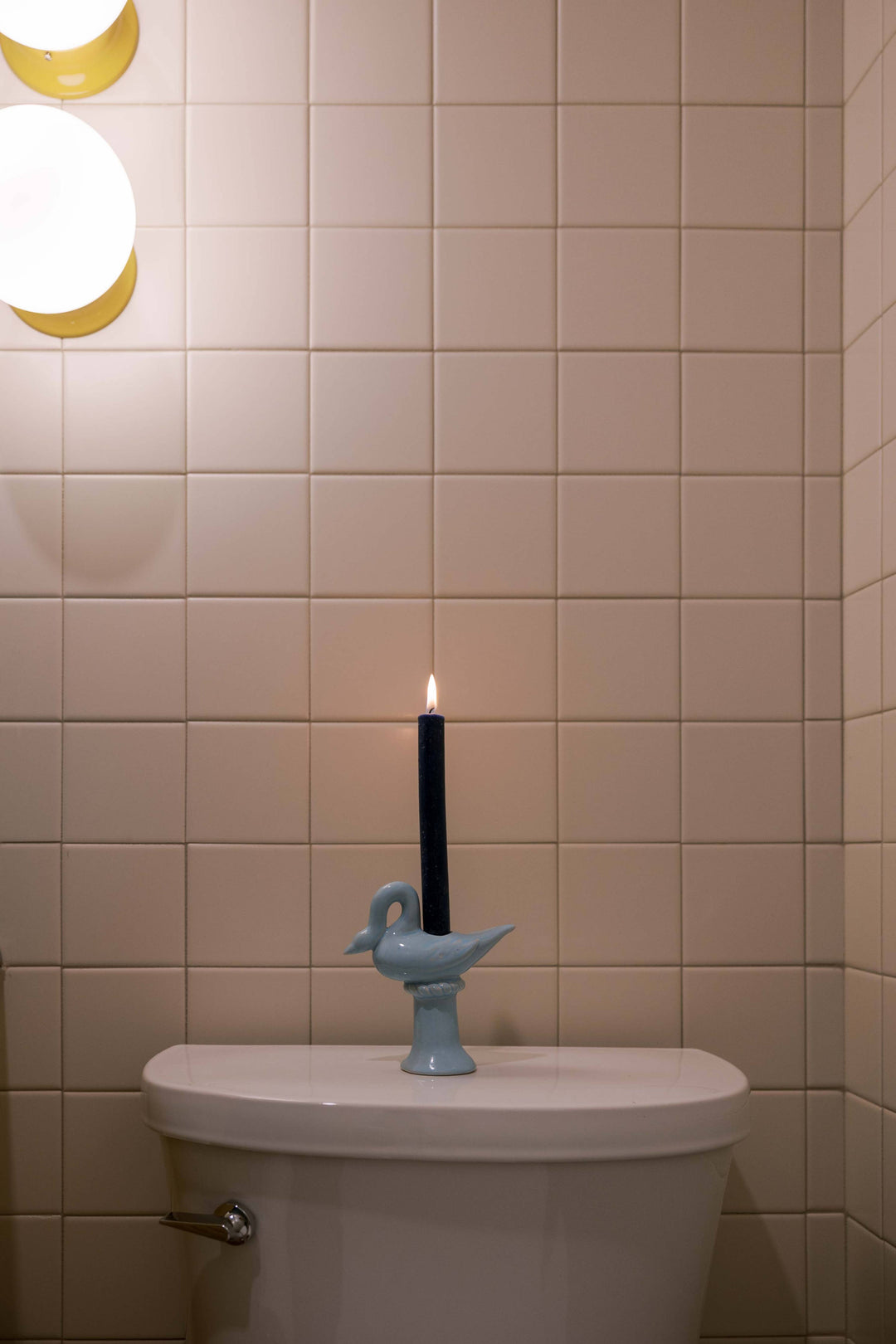 Nordic Swan Candlestick Holder | Blue