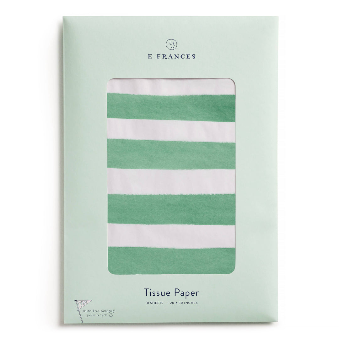 Green and White Stripe Tissue Paper