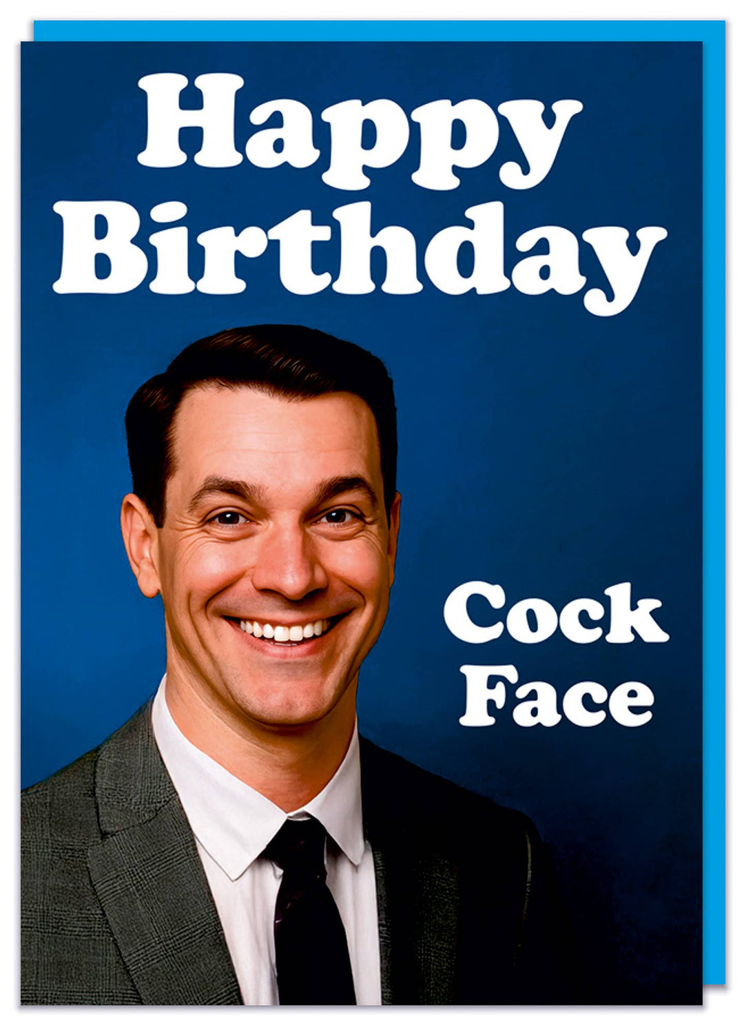 Happy Birthday Cock Face Greeting Card