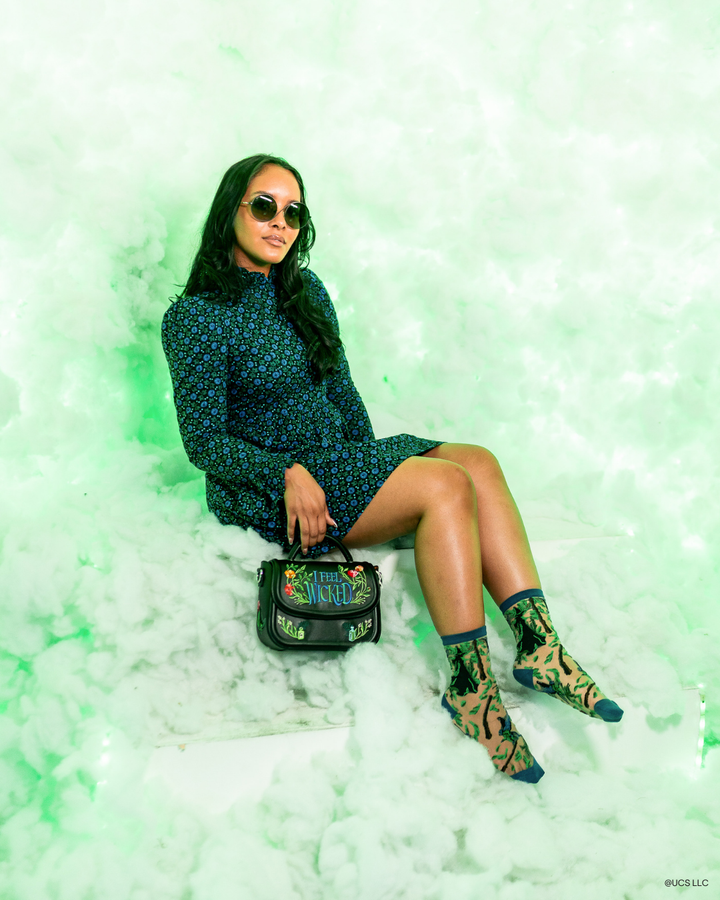 Wicked Elphaba Silhouette Sheer Crew Sock