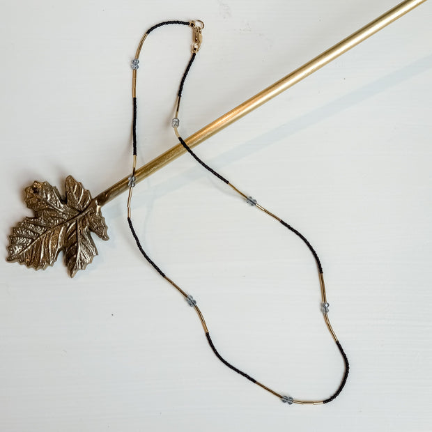 Black Seed & Labradorite Bead Necklace