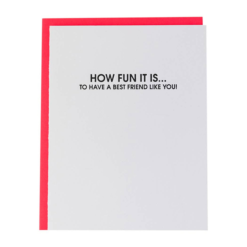 Best Friend Like You Friendship Letterpress Greeting Card