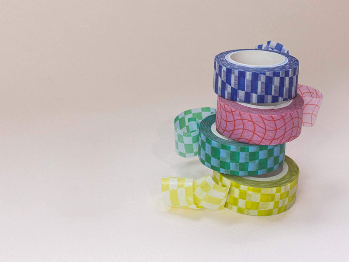 Chunky Checker 15mm • Wavy Checkerboard Washi Tape