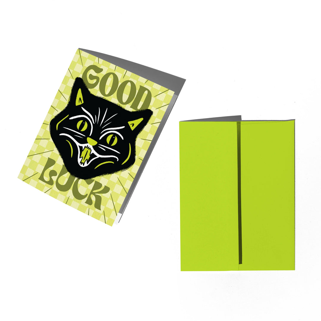 Good Luck Cat Encouragement Card