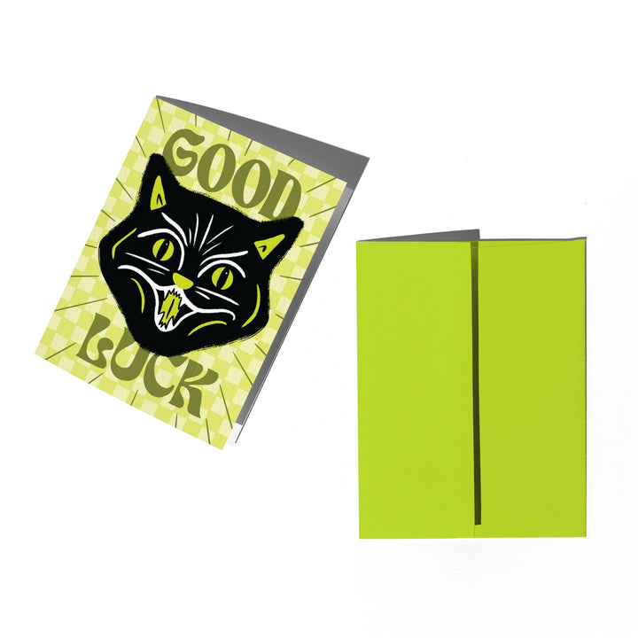 Good Luck Cat Encouragement Card
