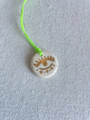 Charm Necklace: Sage green / Daisy