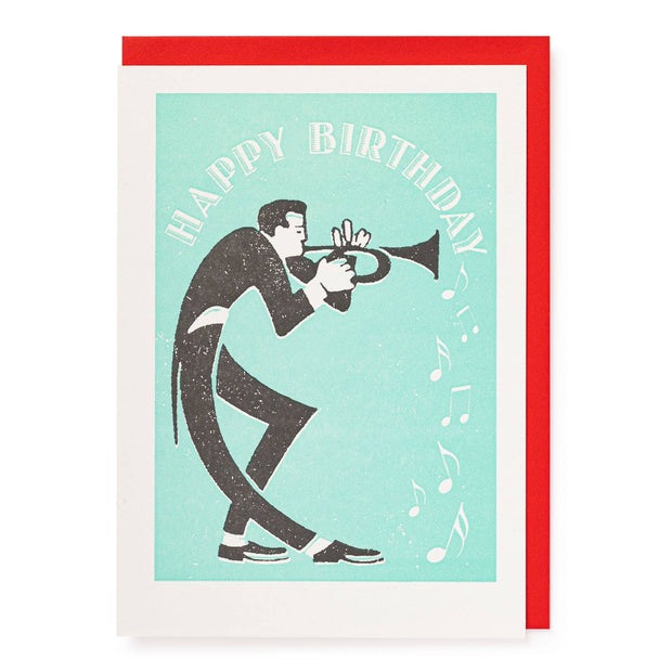 Trumpeter happy Bday Greeting Card