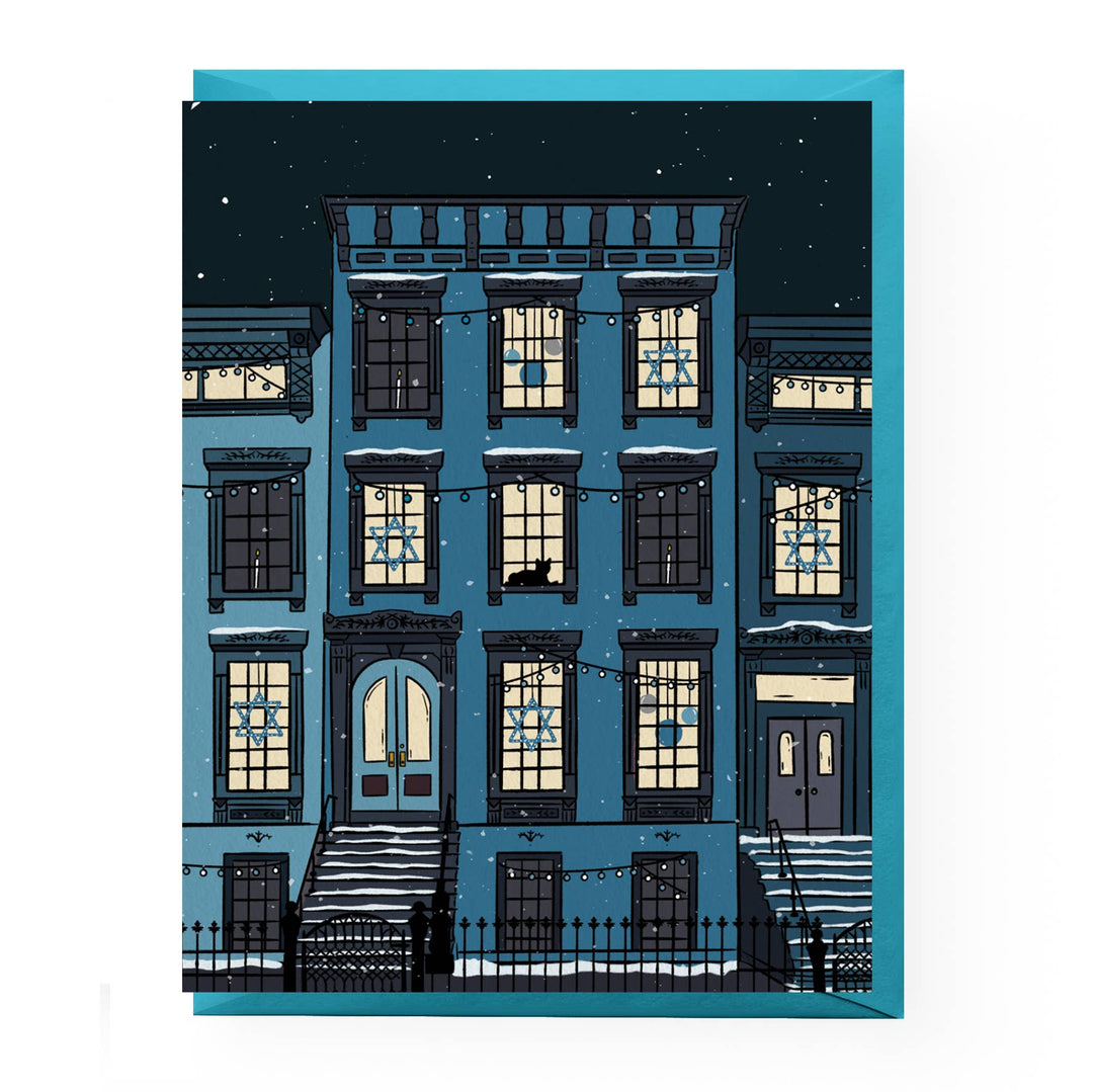 Hanukkah Brownstone Card: Single card