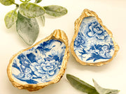 Blue Flowers Oyster Trinket Dish