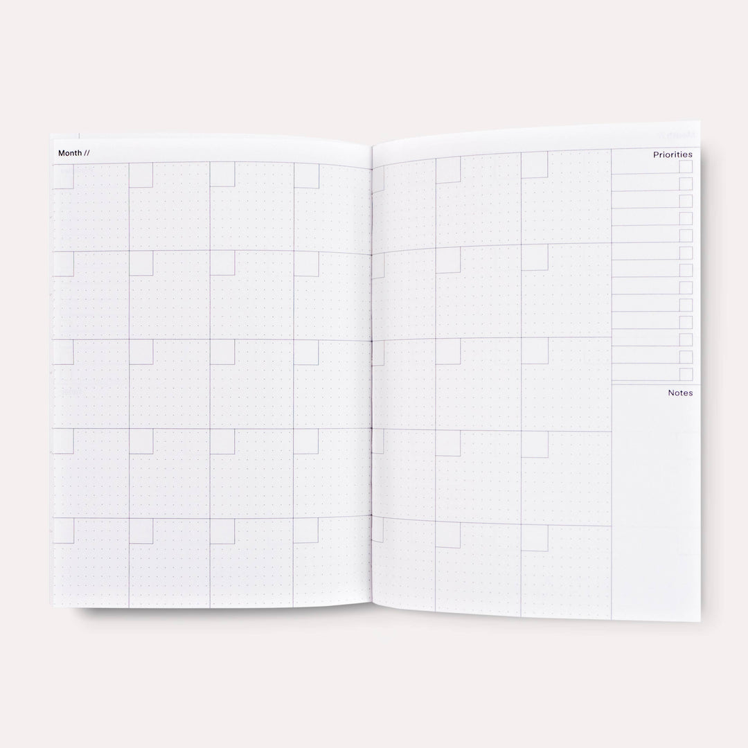 Overlay Flowers No. 1 Lay Flat Undated Weekly Planner Book