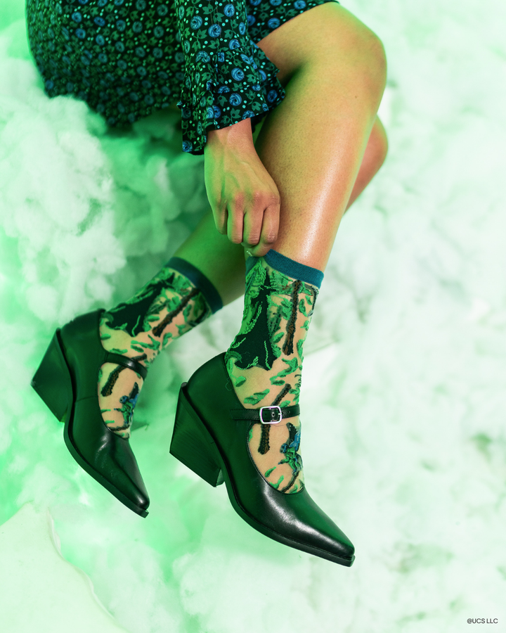 Wicked Elphaba Silhouette Sheer Crew Sock
