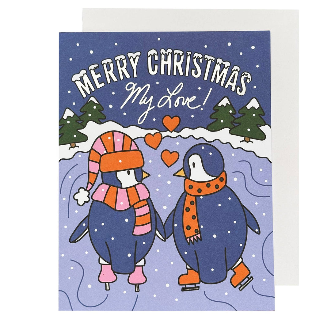 Ice Skating Christmas Penguins