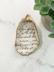 Vintage Script Oyster Trinket Dish