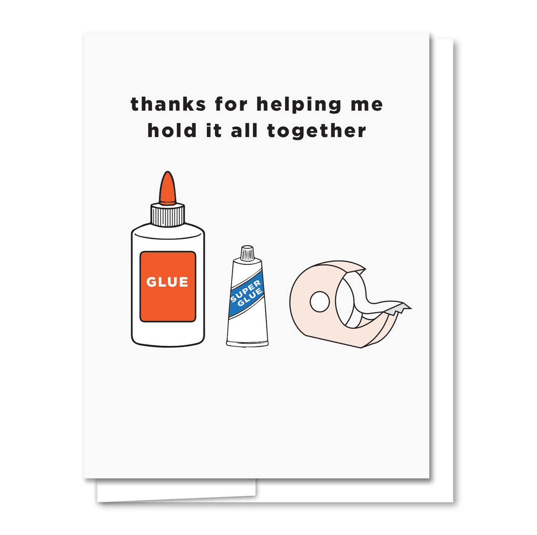 Glue - Letterpress Funny Thank You Card