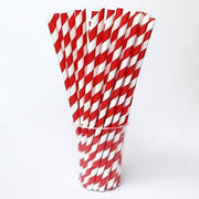 Red & White Valentine's Day Striped Straws