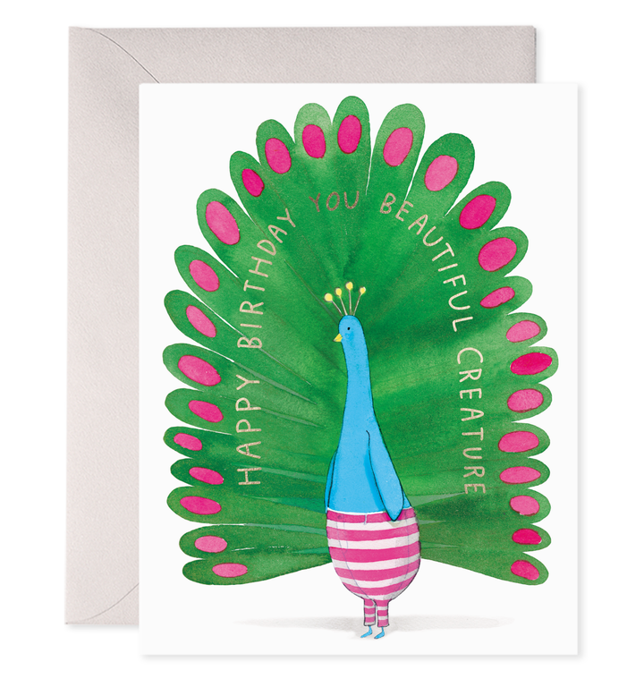 Peacock Birthday Greeting Card