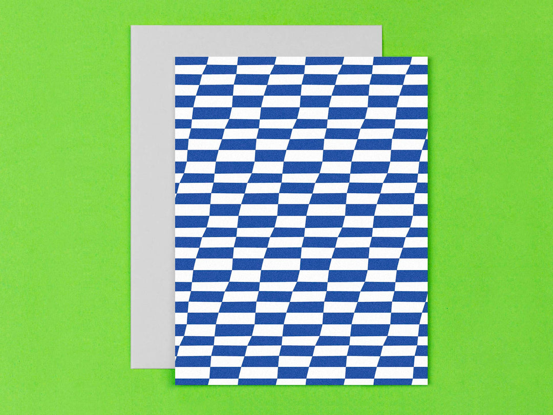 Space Time Checks Assorted Pattern Blank Greeting Card Set