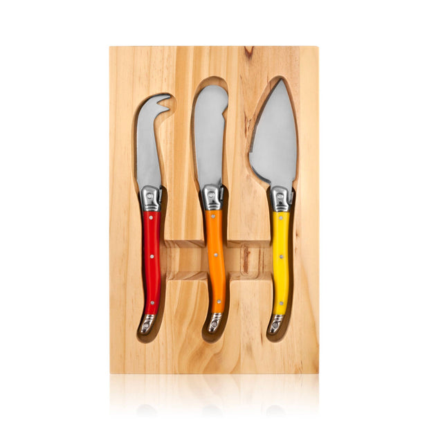 Sunnyside 8 inch Pine Wood Cheese Board Knives Set of 4