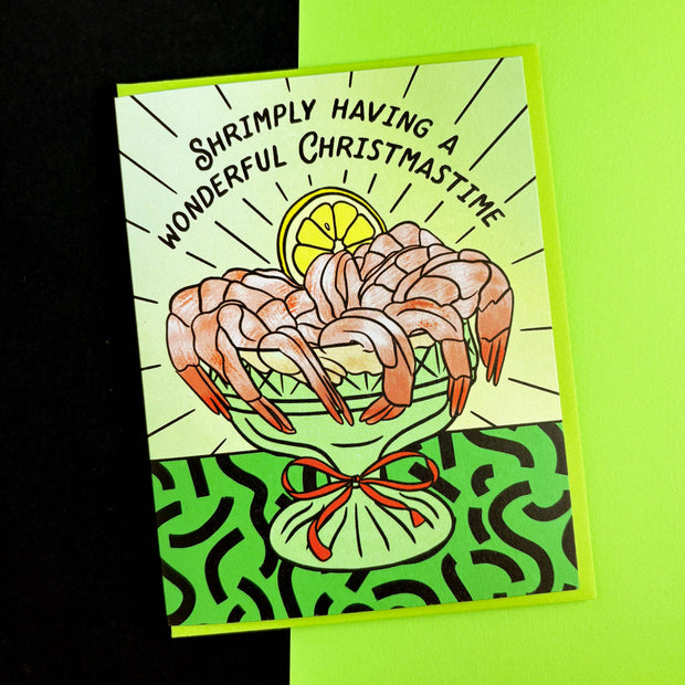 Shrimp Cocktail Holiday Card: Single card