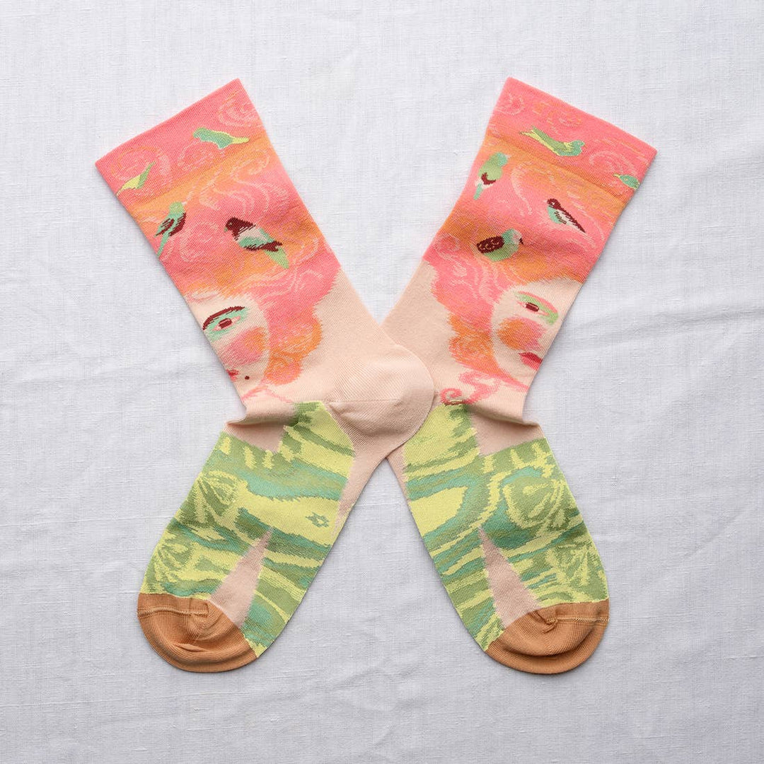 Marie-Antoinette Pink Button Sock