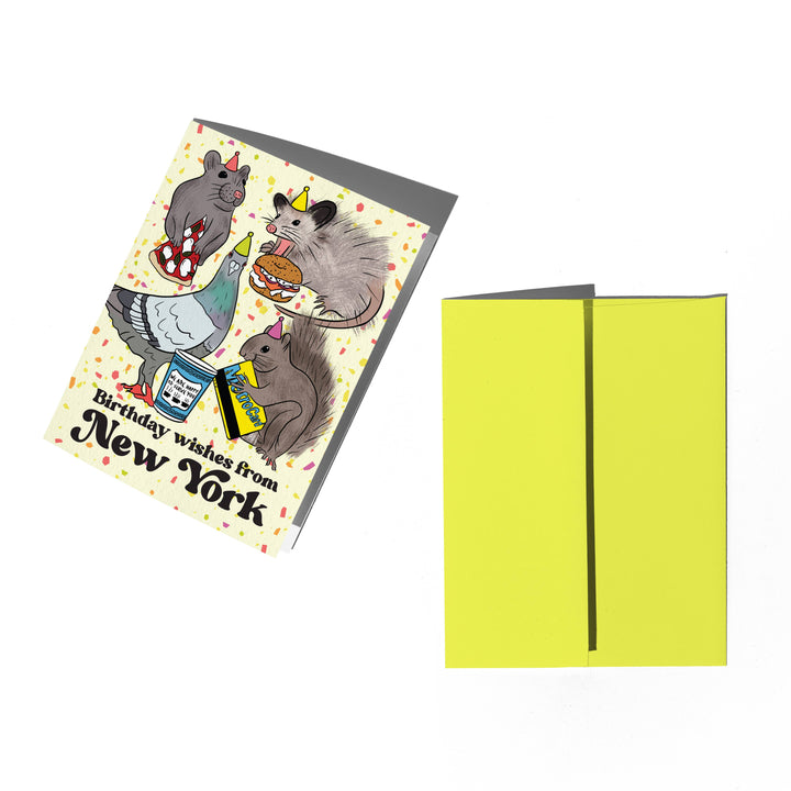 NYC Party Animal Birthday Card: Clear sleeve