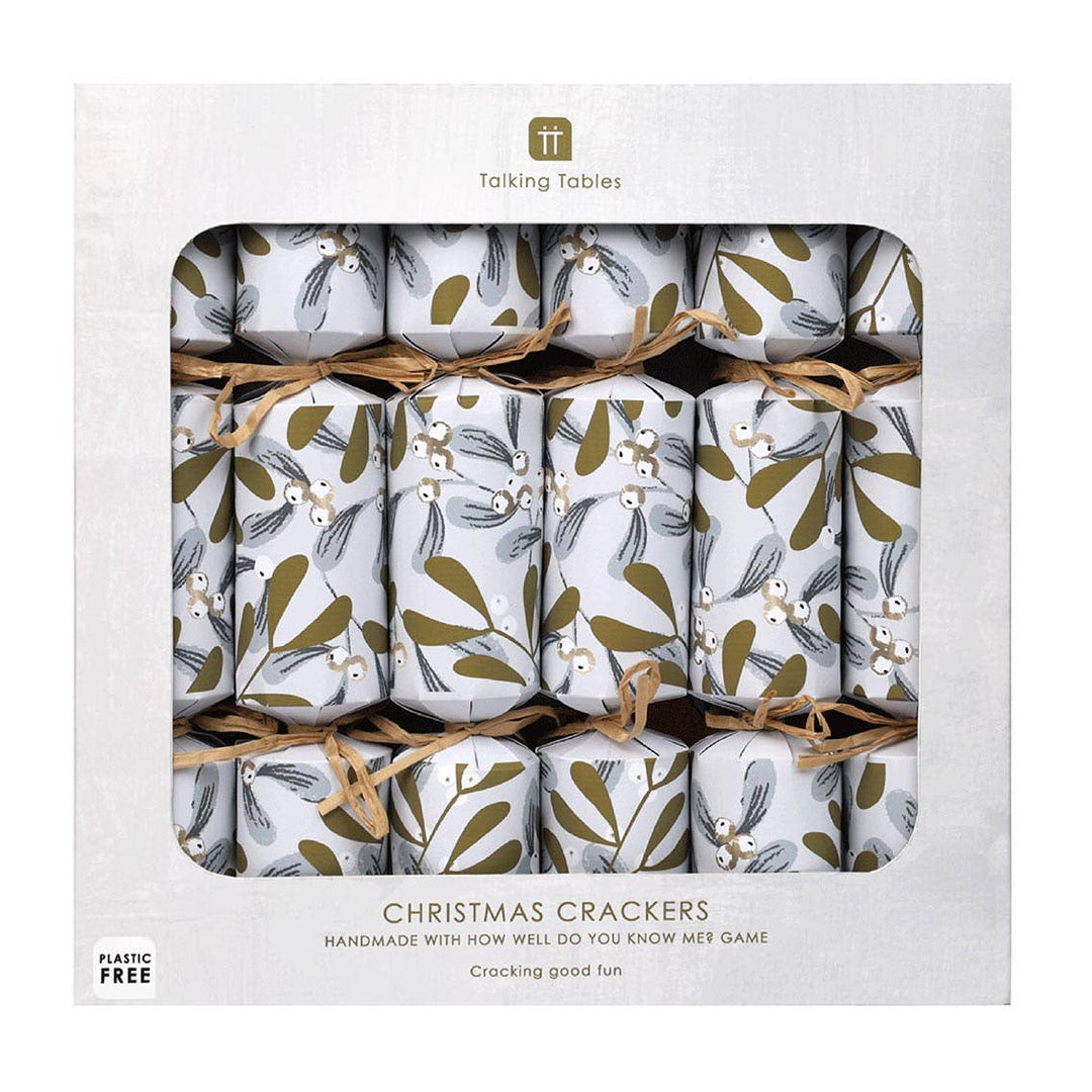 Mistletoe White Christmas Crackers
