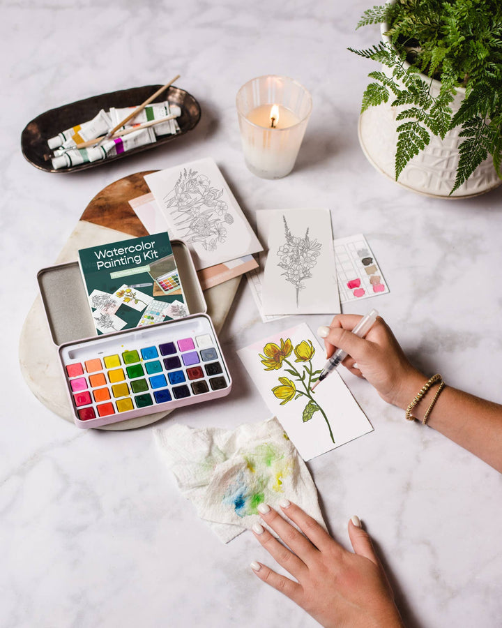 Wildflower Meadow watercolor painting kit