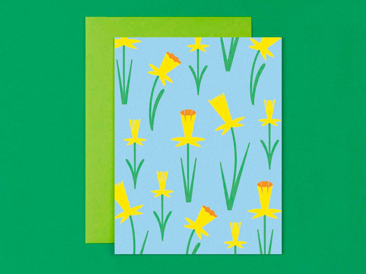 On Daffodil Pond • Floral Blank Pattern Card or Card Set