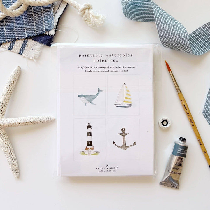 Seaside Paintable Notecard Set