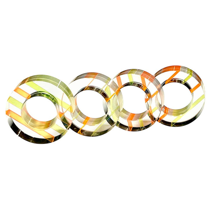 Napkin Rings - Set of 4: Blue-Green / Square