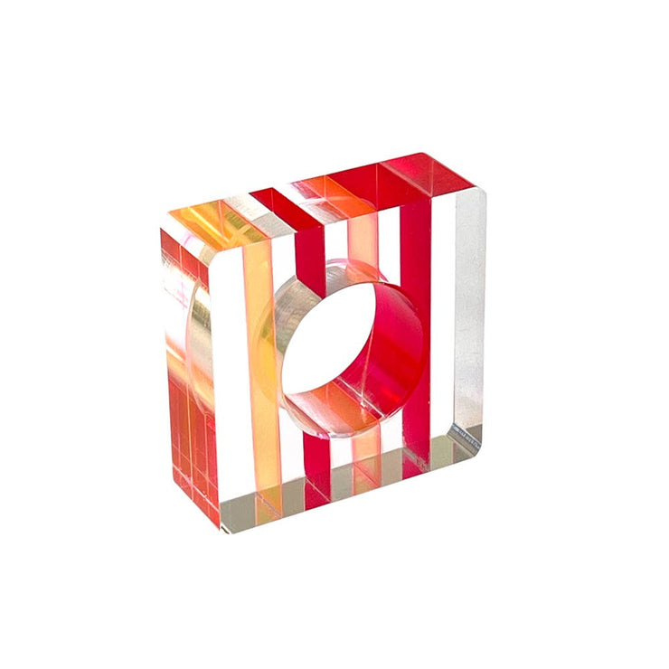 Napkin Rings - Set of 4: Red-Orange / Square