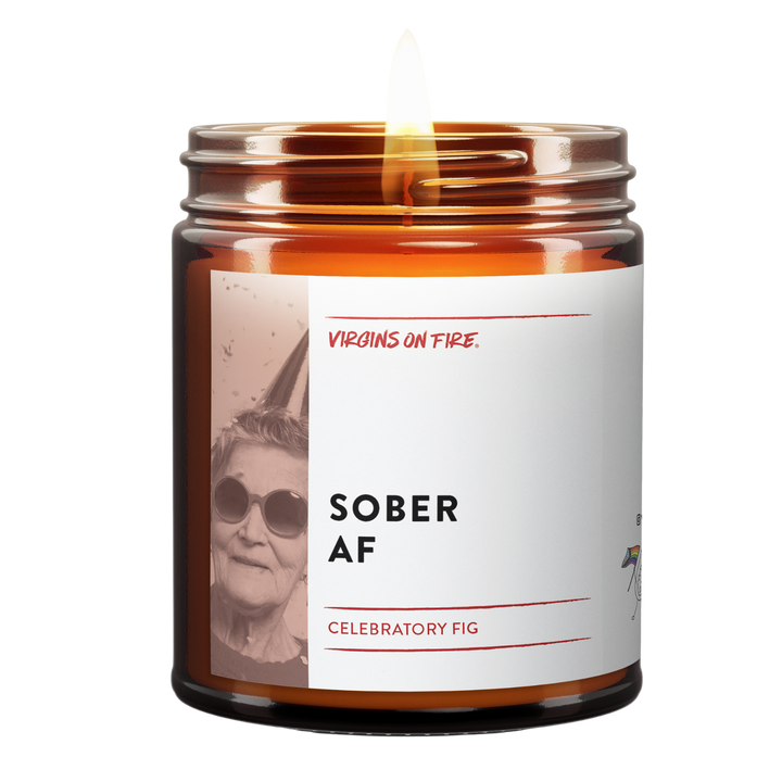 SOBER AF (Celebratory Fig Scented) 🎉 Handmade Soy Candle