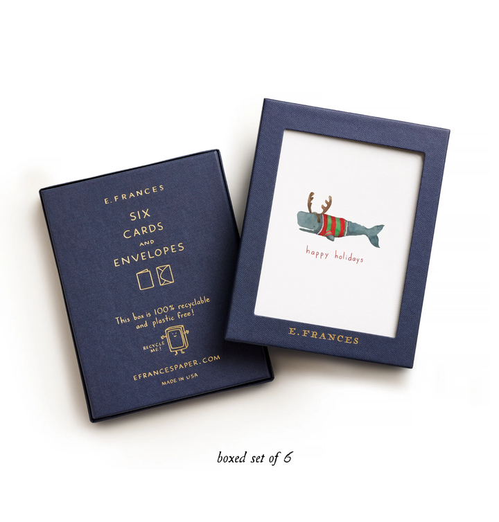 Christmas Whale Greeting Card Boxed Set, Set of 6