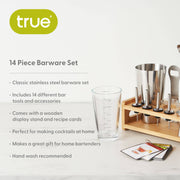 Ultimate Essential Bar Tool Set with Wooden Stand Set of 14