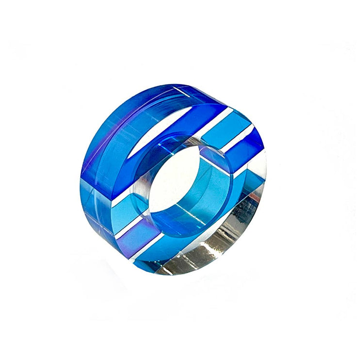 Napkin Rings - Set of 4: Purple-Blue / Square