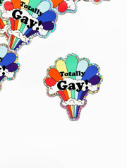 Totally Gay Glitter Sticker - Fun Rainbow Sticker