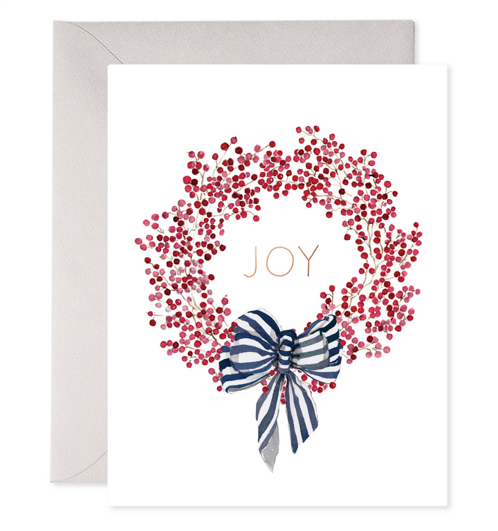 Red Berry Wreath | Joy Christmas Cards (Boxed Set of 6)