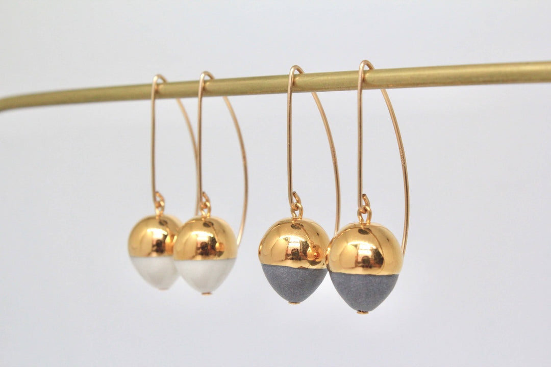 Gold Dipped Acorn Earrings