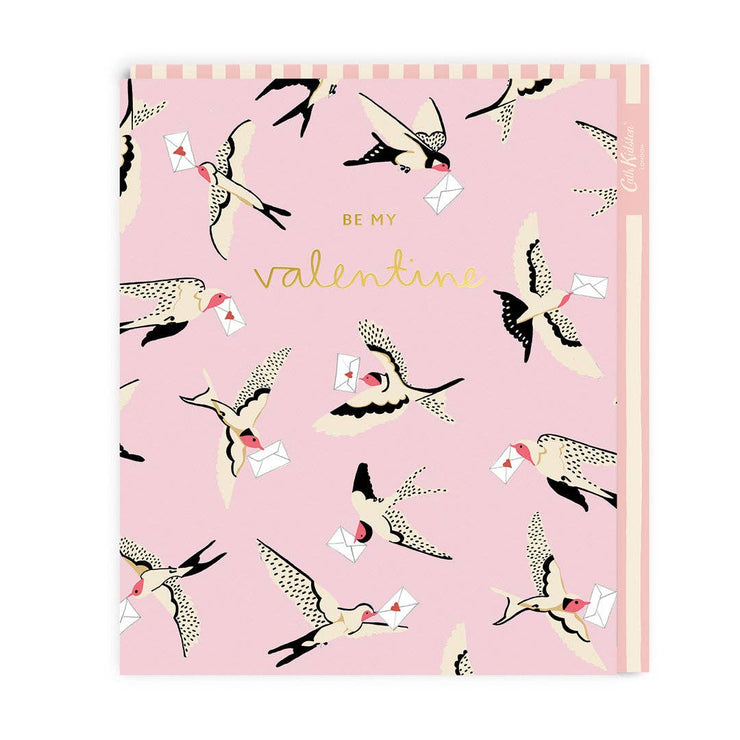 Be My Valentine Pink Bird Valentine's Day Card