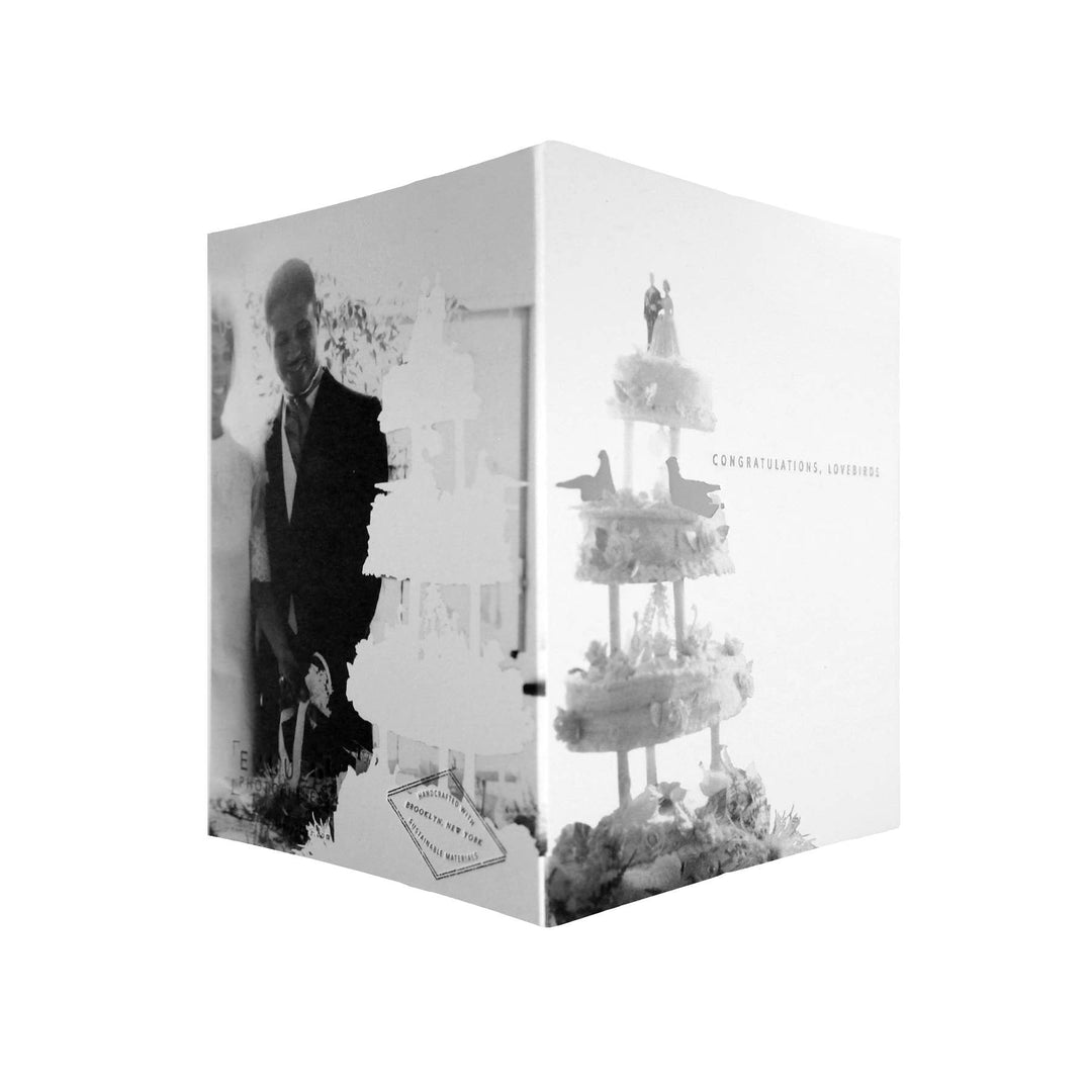 Wedding Cake Foil Stamped Congratulations, Lovebirds Card