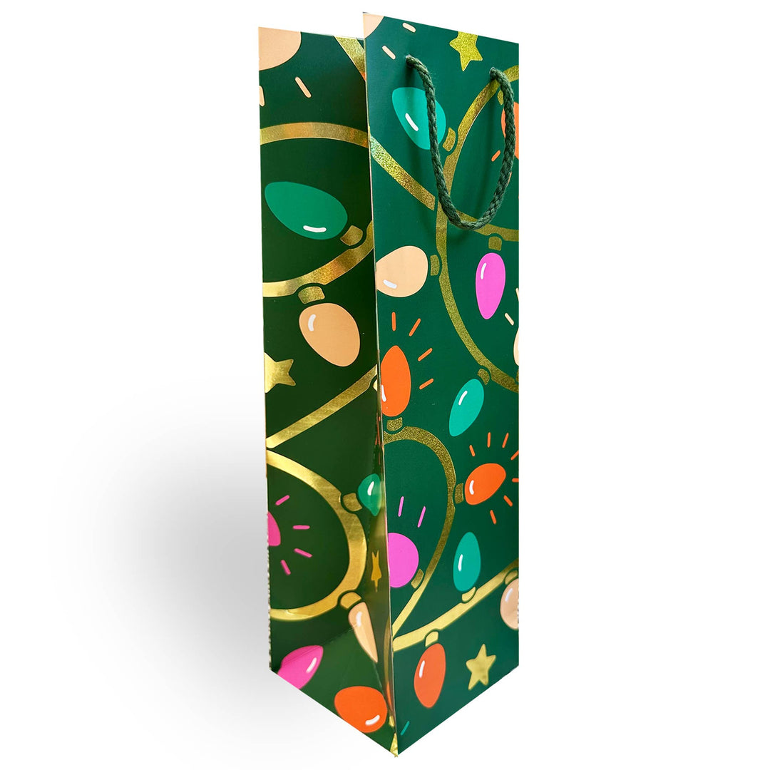 Holiday Bulbs Wine Gift Bag