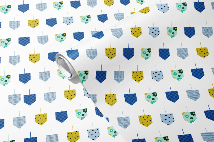 Hanukkah Dreidel Gift Wrap - Flat Sheets