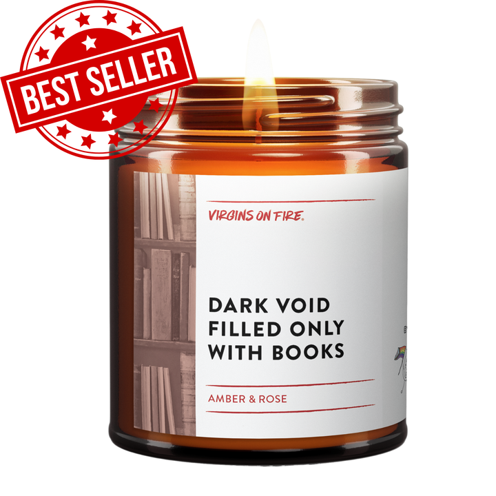 DARK VOID FILLED ONLY WITH BOOKS (Amber & Rose) Soy Candle