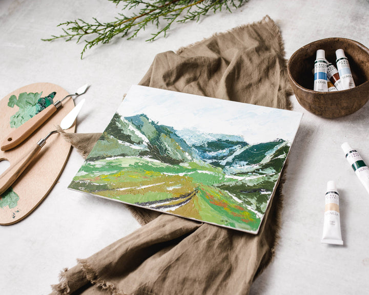 Mountain Valley (palette knife) Painting Kit