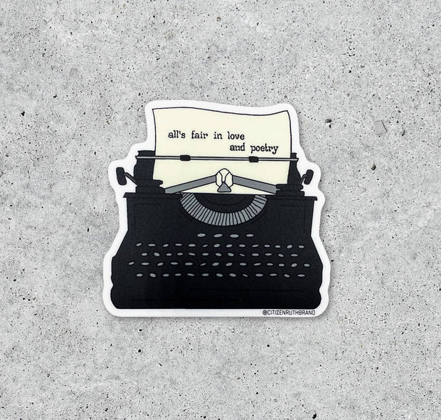 All's Fair in Love and Poetry vinyl sticker
