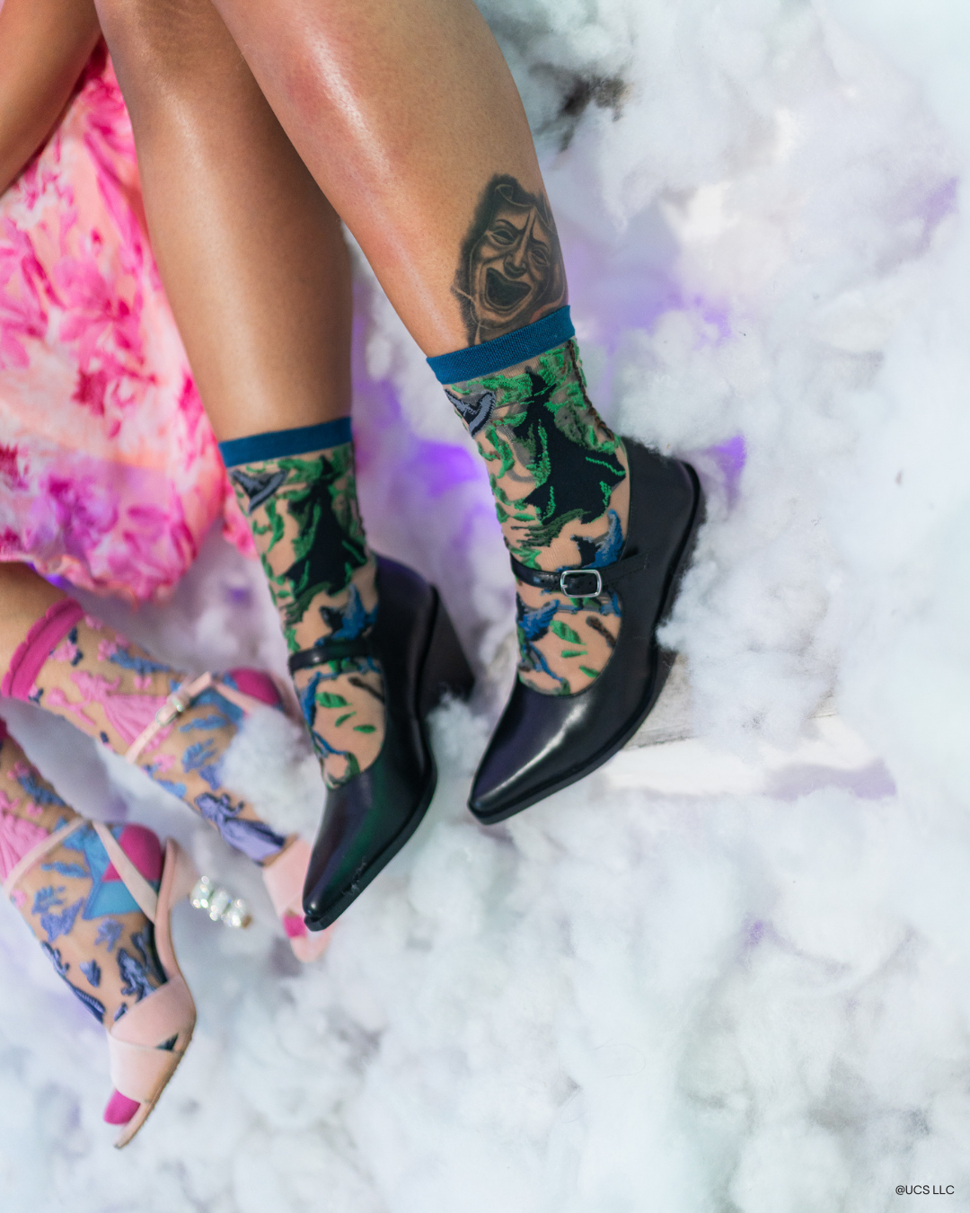 Wicked Elphaba Silhouette Sheer Crew Sock