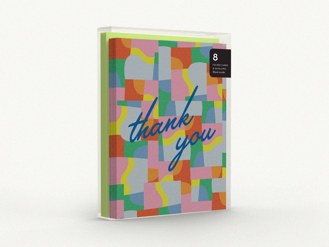 Abstract Static Thank You Card or Thank You Card Set: Single Card